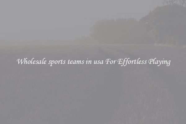 Wholesale sports teams in usa For Effortless Playing