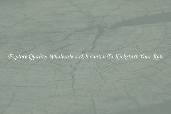 Explore Quality Wholesale s & b switch To Kickstart Your Ride
