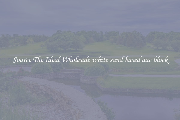 Source The Ideal Wholesale white sand based aac block