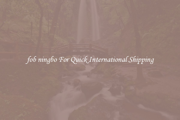 fob ningbo For Quick International Shipping