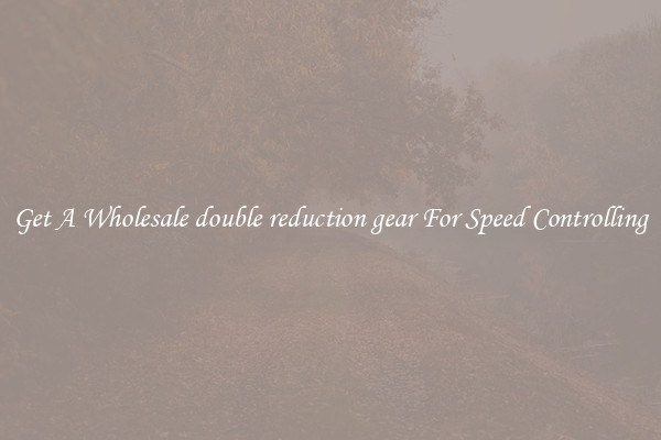 Get A Wholesale double reduction gear For Speed Controlling
