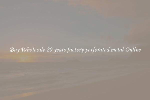 Buy Wholesale 20 years factory perforated metal Online